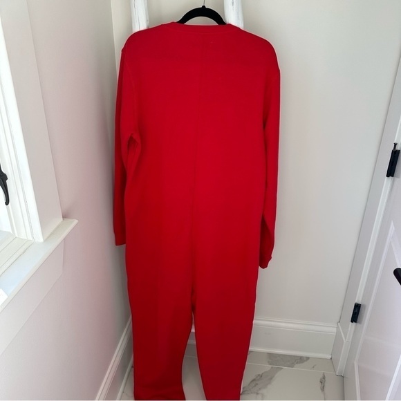 The Rail Unisex Red Santa Fleece One Piece Christmas Pajamas Sz L - Picture 4 of 14